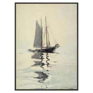 Two-Masted Schooner with Dory