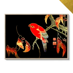 Red Parrot on the Branch of a Tree 4