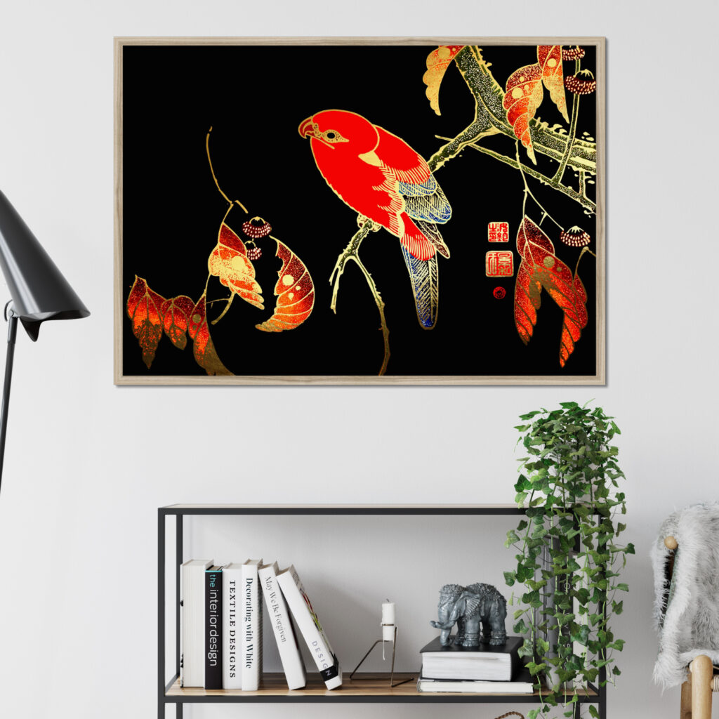 Red Parrot on the Branch of a Tree 2