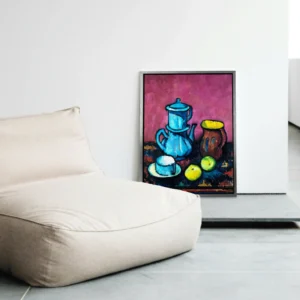 Still life with coffee tableware and apples Alexander Kanoldt