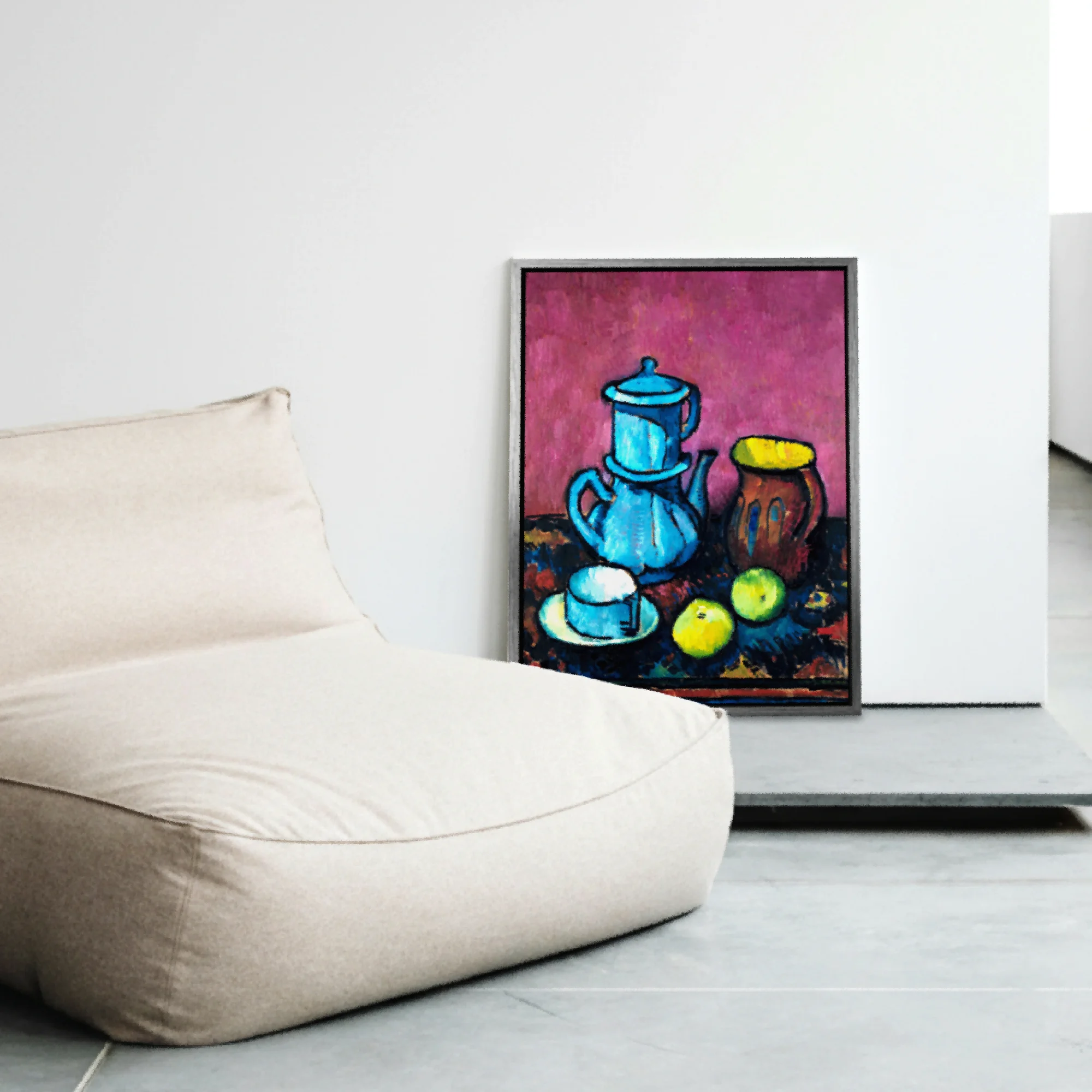 Still life with coffee tableware and apples Alexander Kanoldt